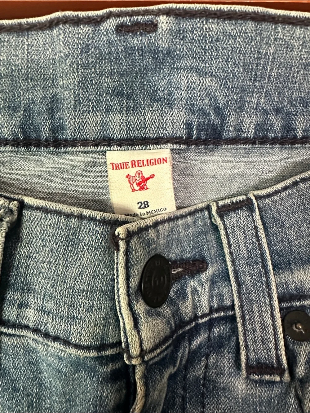 True Religion Men's Light Blue Relaxed Skinny Rocco Jeans